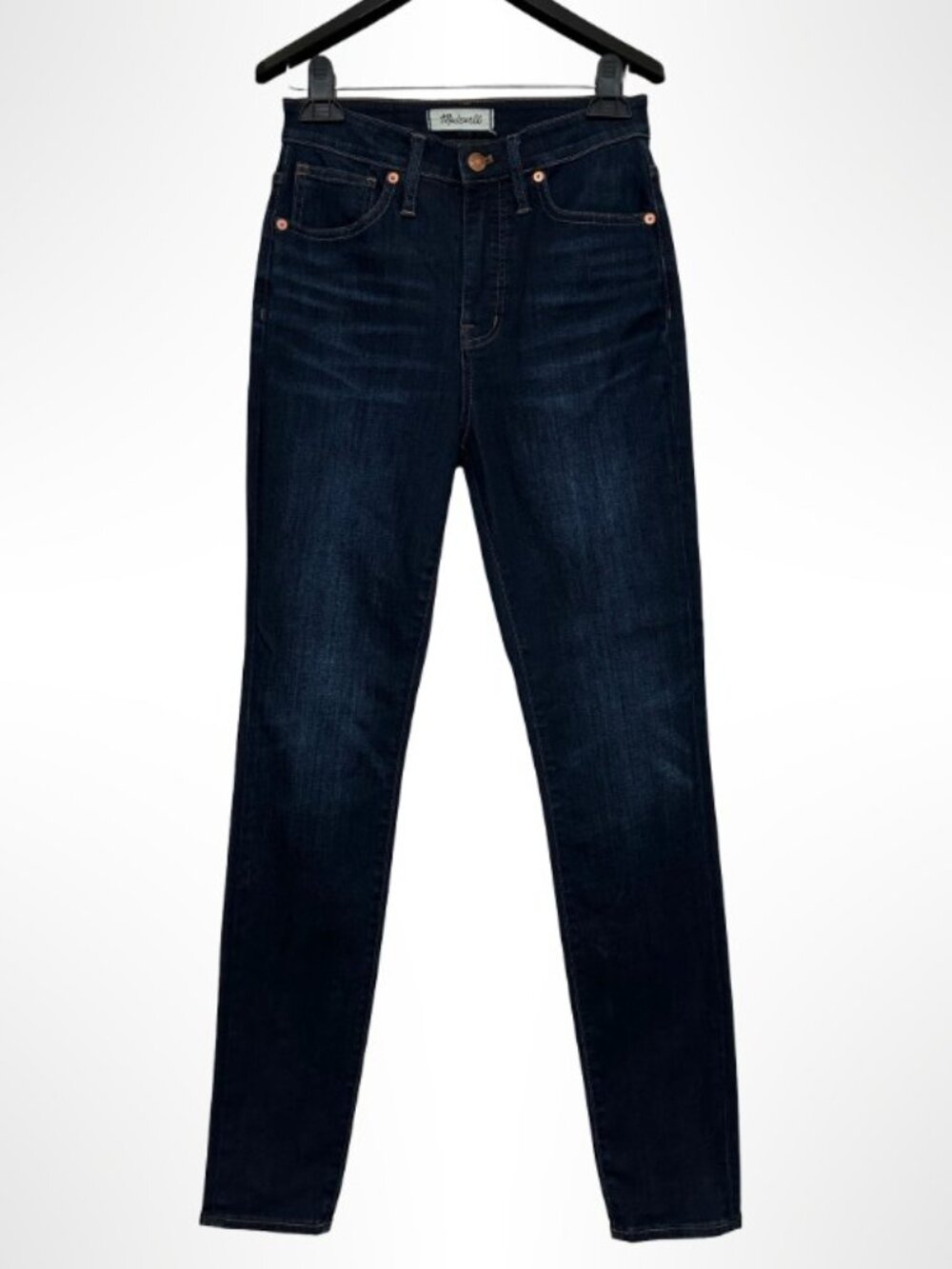 MADEWELL Curvy High Rise Skinny Jeans Dark Wash Larkspur 27 Tall